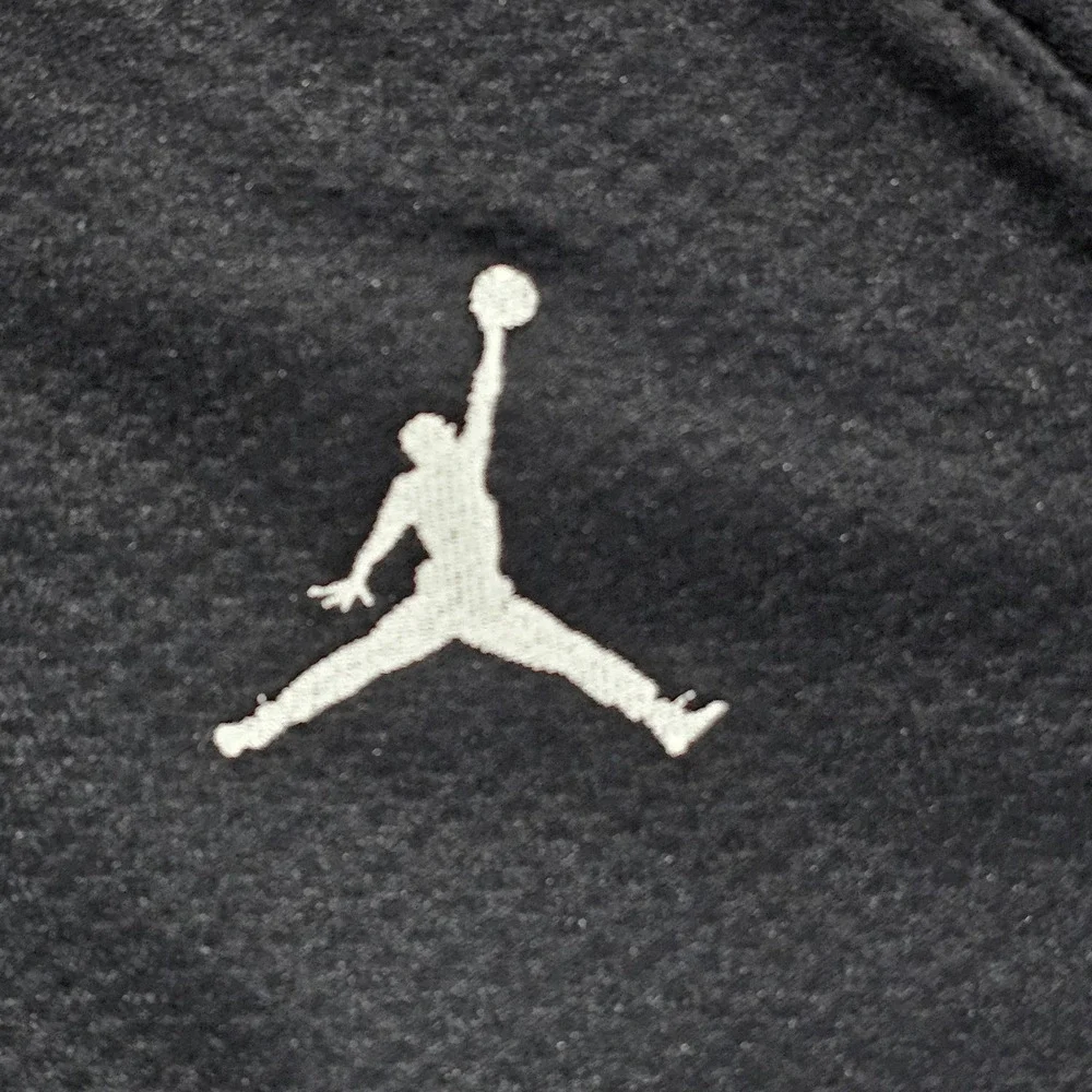 Jordan Men M Black Full Zip Hoodie Athletic Jumpman Logo Sweatshirt